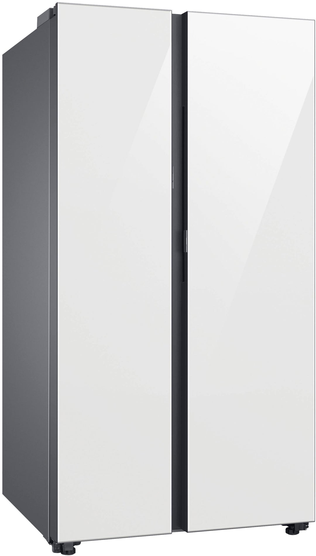 Samsung - BESPOKE Side-by-Side Smart Refrigerator with Beverage Center - White Glass