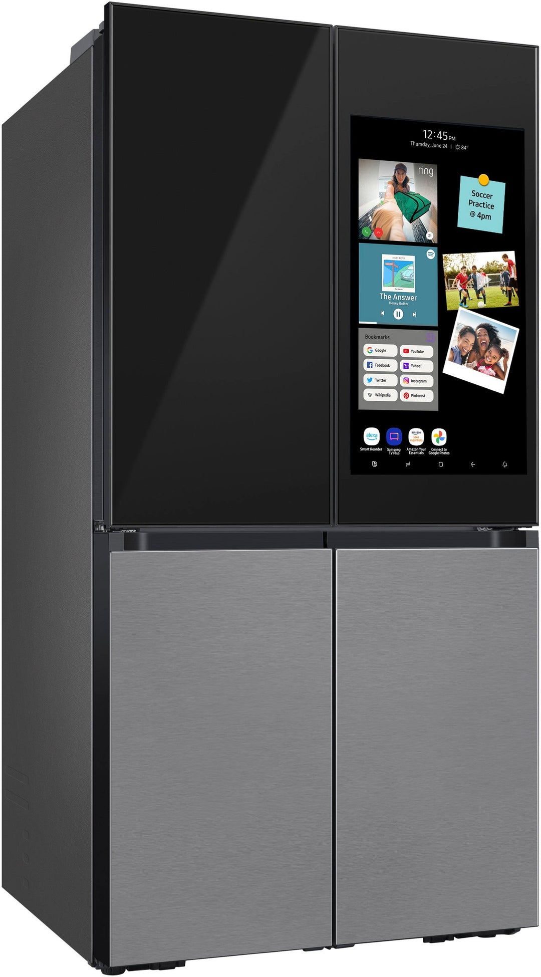 Samsung - BESPOKE 29 cu. ft. Flex French Door Smart Refrigerator with Family Hub+ - Charcoal Glass Top