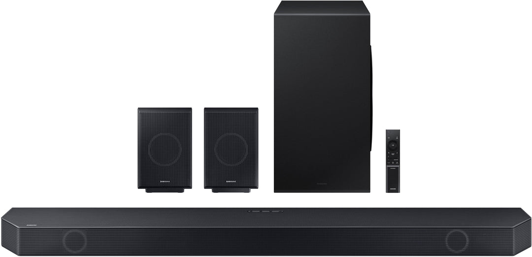 Samsung - Q-series 11.1.4 ch. Wireless Dolby Atmos Soundbar + Rear Speakers w/  Q-Symphony - Titan Black