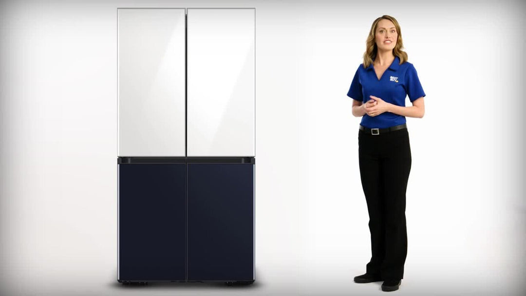 Samsung - BESPOKE 23 cu. ft. 4-Door Flex Counter Depth Smart Refrigerator with Family Hub+ - Charcoal Glass Top
